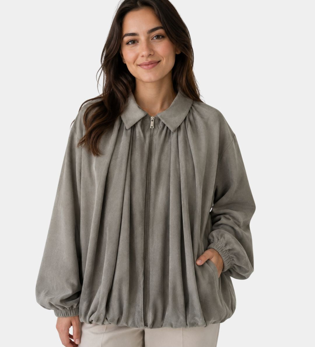 Volná bunda typu bomber v retro stylu