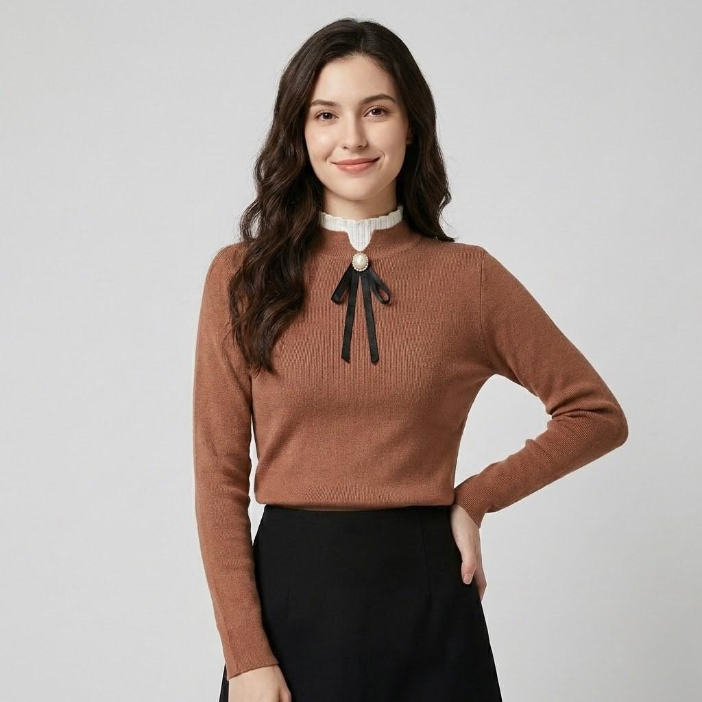 Elegantní halenka s ozdobnou mašlí