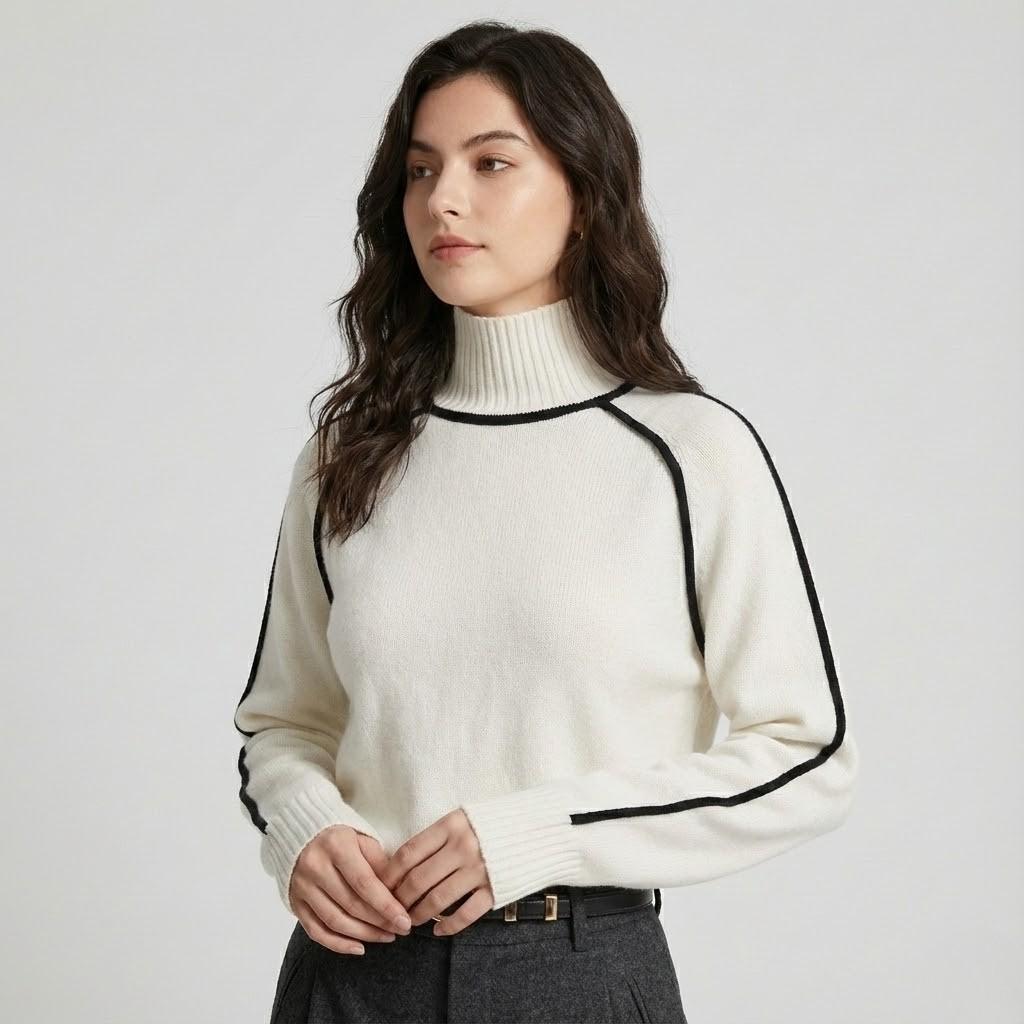 Měkký elegantní svetr volného střihu v moderním stylu